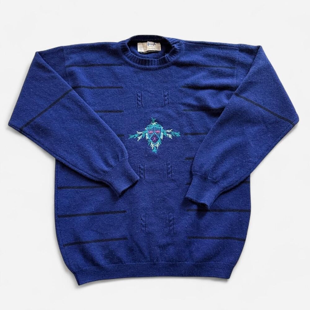 Pringle-of-scotland Men's Navy and Blue Jumper